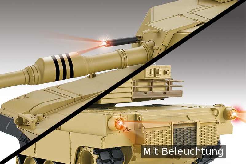RC Panzer "M1A2 Abrams" 1:16 Heng Long -Rauch&Sound +Stahlgetriebe und 2,4Ghz -V 7.0-8202