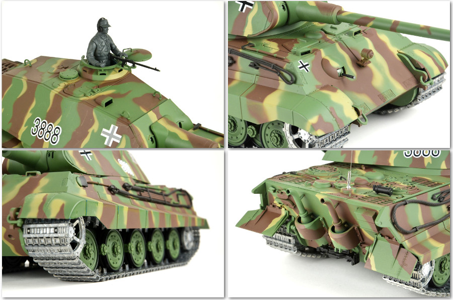 RC Panzer "Deutscher Königstiger" 1:16 Heng Long mit Rauch&Sound, Metallgetriebe,Metallketten und 2,4Ghz Funke -PRO-12217