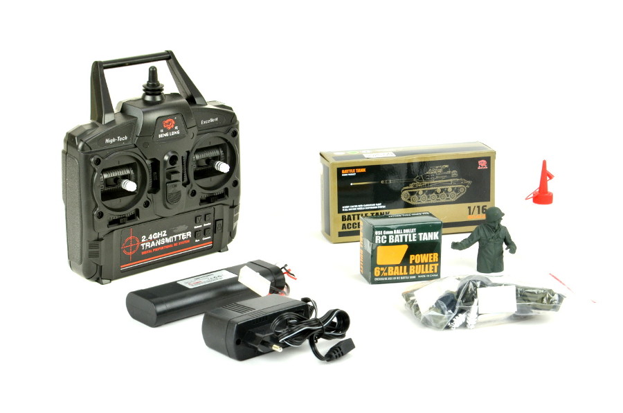 RC Panzer "Deutscher Königstiger" 1:16 Heng Long mit Rauch&Sound, Metallgetriebe,Metallketten und 2,4Ghz Funke -PRO-12223