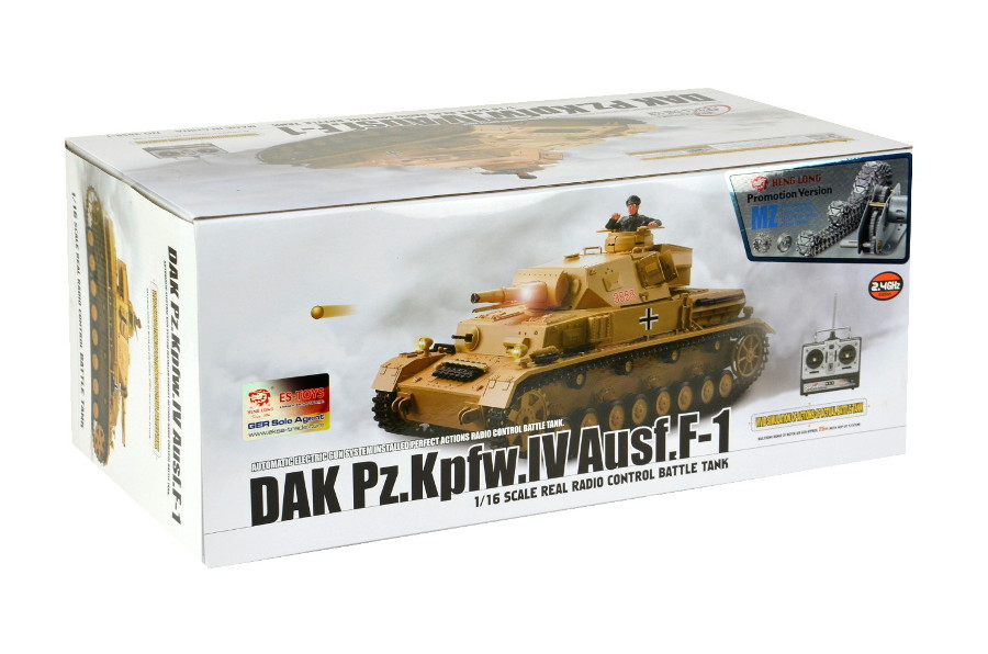 RC Panzer "Kampfwagen IV Ausf.F-1" Heng Long 1:16 Grau mit R&S+Metallgetriebe+Metallketten +2,4Ghz -PRO -V7.0-12164