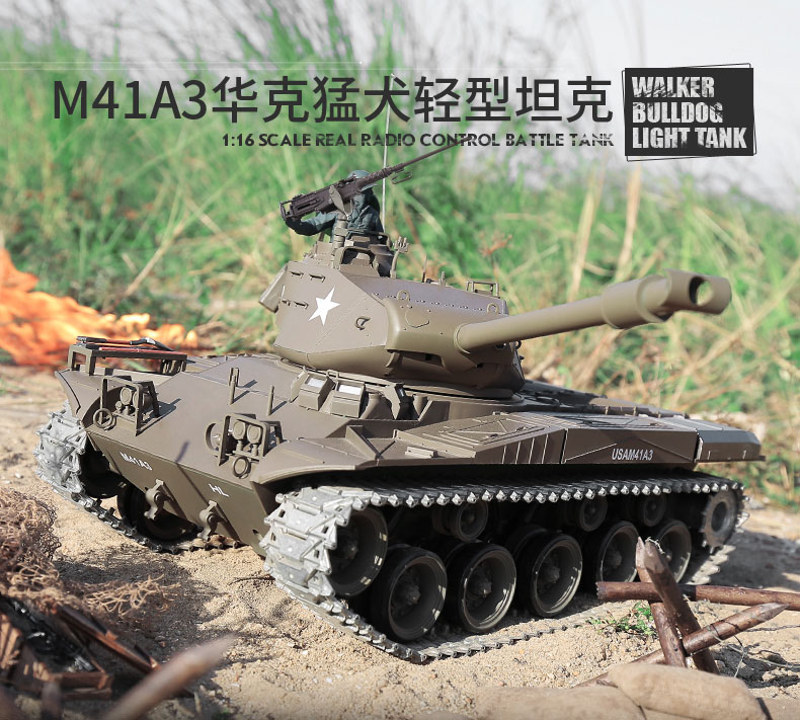 RC Panzer M41 A3 "WALKER BULLDOG" Heng Long 1:16 mit R&S, Metallgetriebe und Metallketten -2,4Ghz V7.0 -PRO-13997