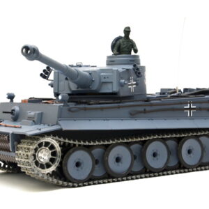 RC Panzer "German Tiger I" Heng Long 1:16 Grau, Rauch&Sound,Metallgetriebe (Stahl) und Metallketten -2,4Ghz -V 7.0 - PRO mit RRZ-0