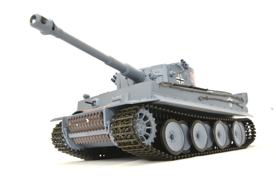 RC Panzer "German Tiger I" Heng Long 1:16 Grau, Rauch&Sound+Stahlgetriebe und 2,4Ghz -V 7.0-0