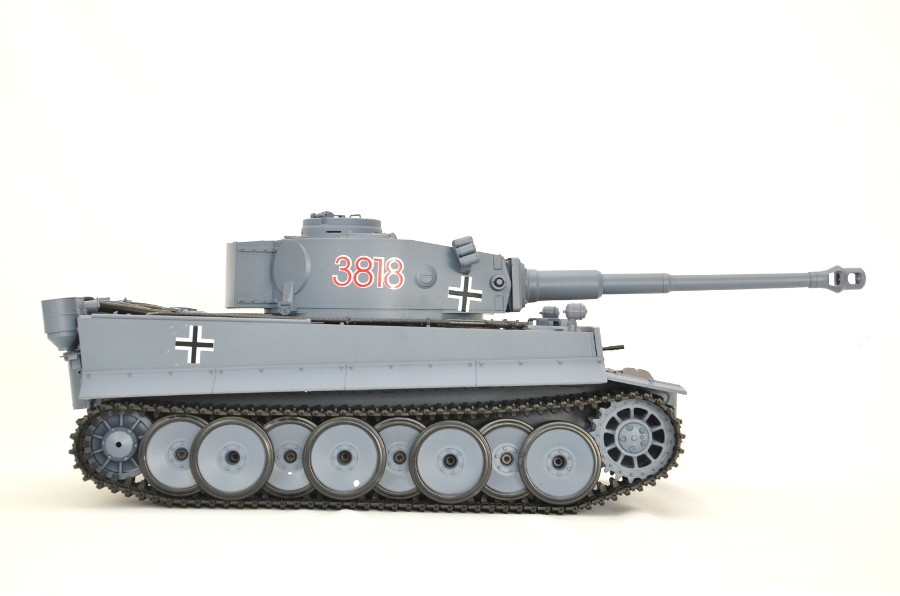 RC Panzer "German Tiger I" Heng Long 1:16 Grau, Rauch&Sound+Stahlgetriebe und 2,4Ghz -V 7.0-14859