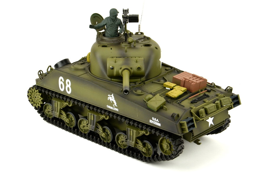 RC Panzer "US M4A3 Sherman" Heng Long 1:16 mit Rauch&Sound+Stahlgetriebe und 2,4Ghz -V 7.0 - Upg-14534