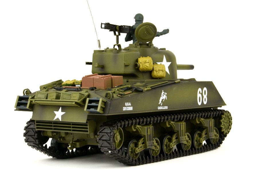 RC Panzer "US M4A3 Sherman" Heng Long 1:16 mit Rauch&Sound+Stahlgetriebe und 2,4Ghz -V 7.0 - Upg-14538