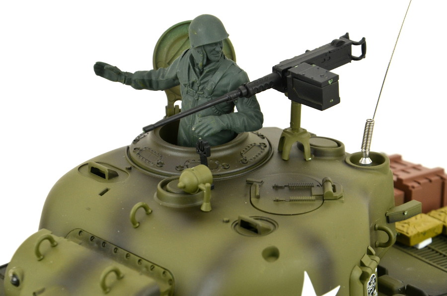 RC Panzer "US M4A3 Sherman" Heng Long 1:16 mit Rauch&Sound+Stahlgetriebe und 2,4Ghz -V 7.0 - Upg-14539