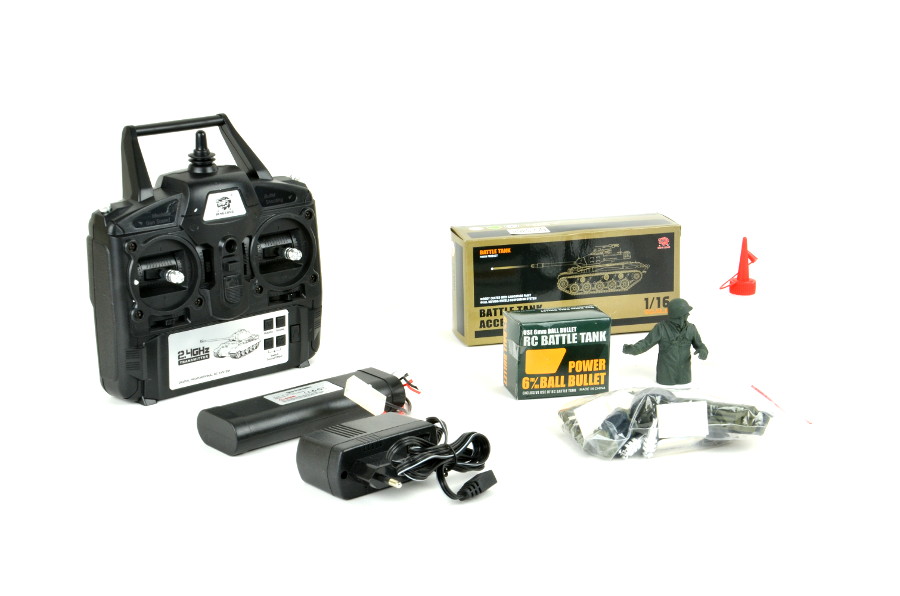 RC Panzer "German Tiger I" Heng Long 1:16 Grau, Rauch&Sound+Stahlgetriebe und 2,4Ghz -V 7.0-14514