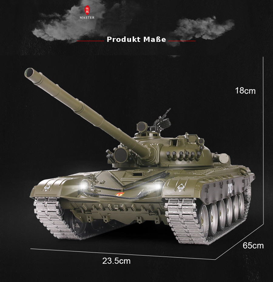 RC Panzer "Russicher T-72" Heng Long 1:16 mit Rauch&Sound und Stahlgetriebe -2,4Ghz V 7.0 - PRO-14925