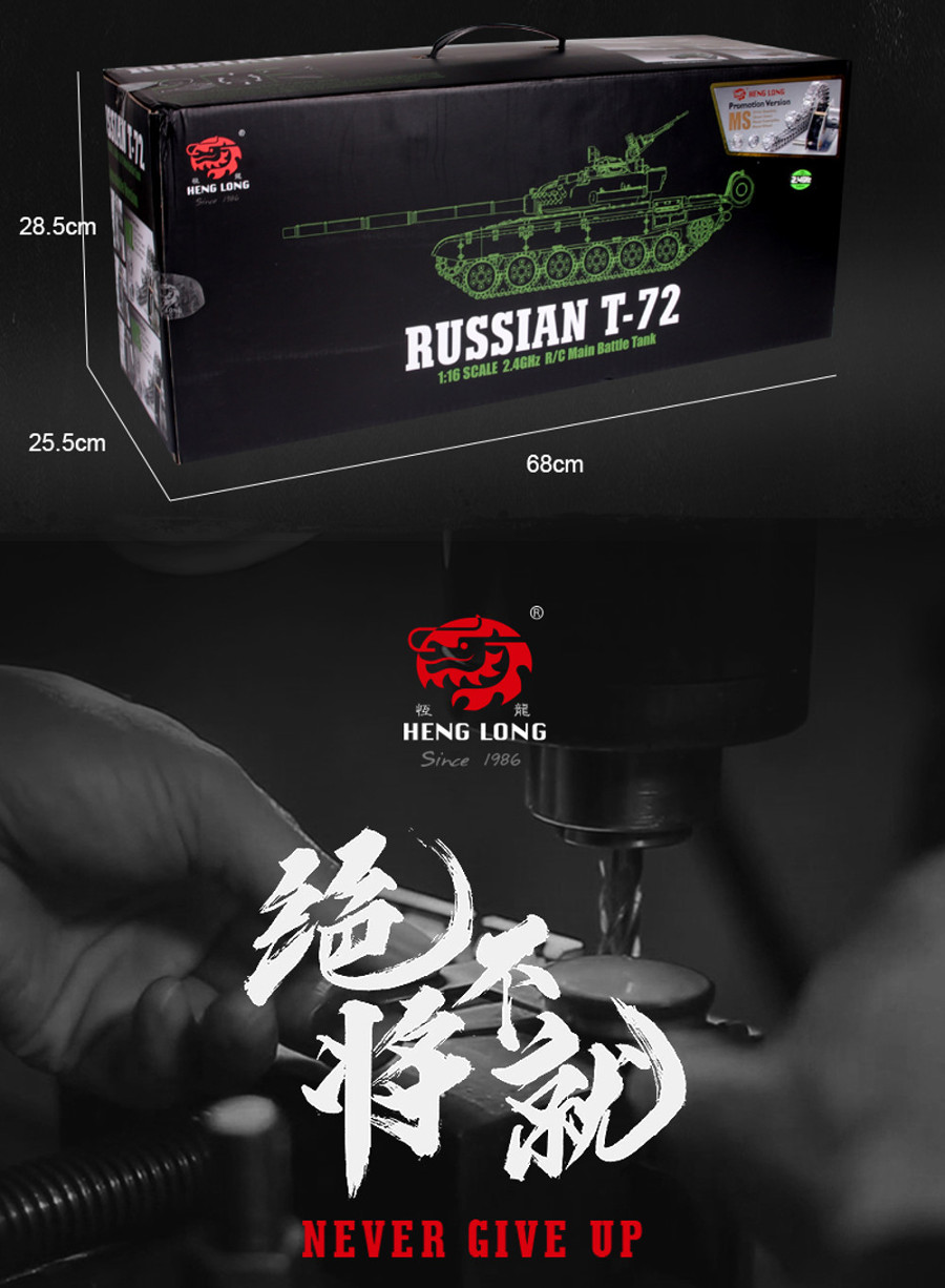 RC Panzer "Russicher T-72" Heng Long 1:16 mit Rauch&Sound und Stahlgetriebe -2,4Ghz V 7.0 - PRO-14930