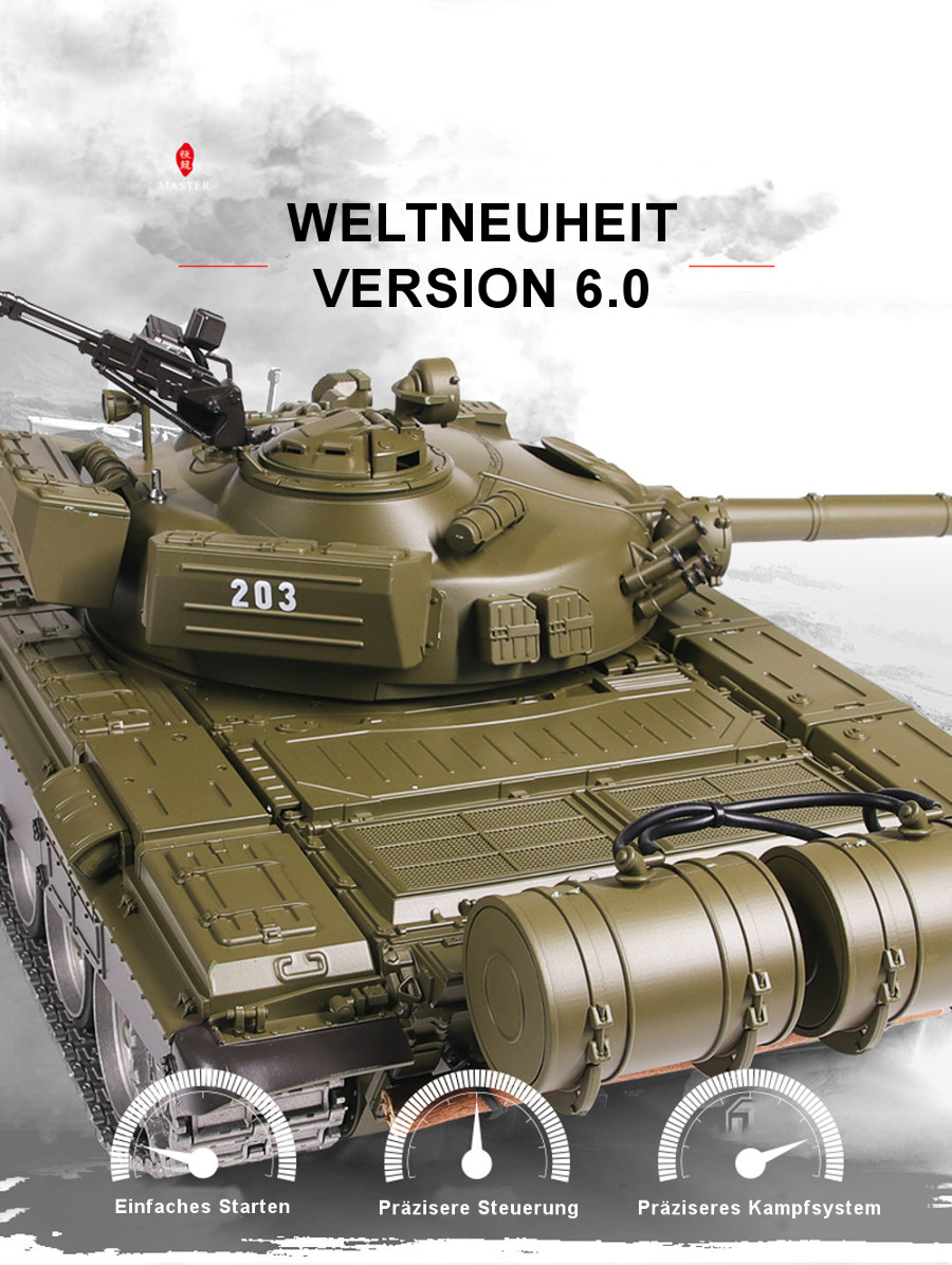 RC Panzer "Russicher T-72" Heng Long 1:16 mit Rauch&Sound und Stahlgetriebe -2,4Ghz V 7.0 - PRO-14934