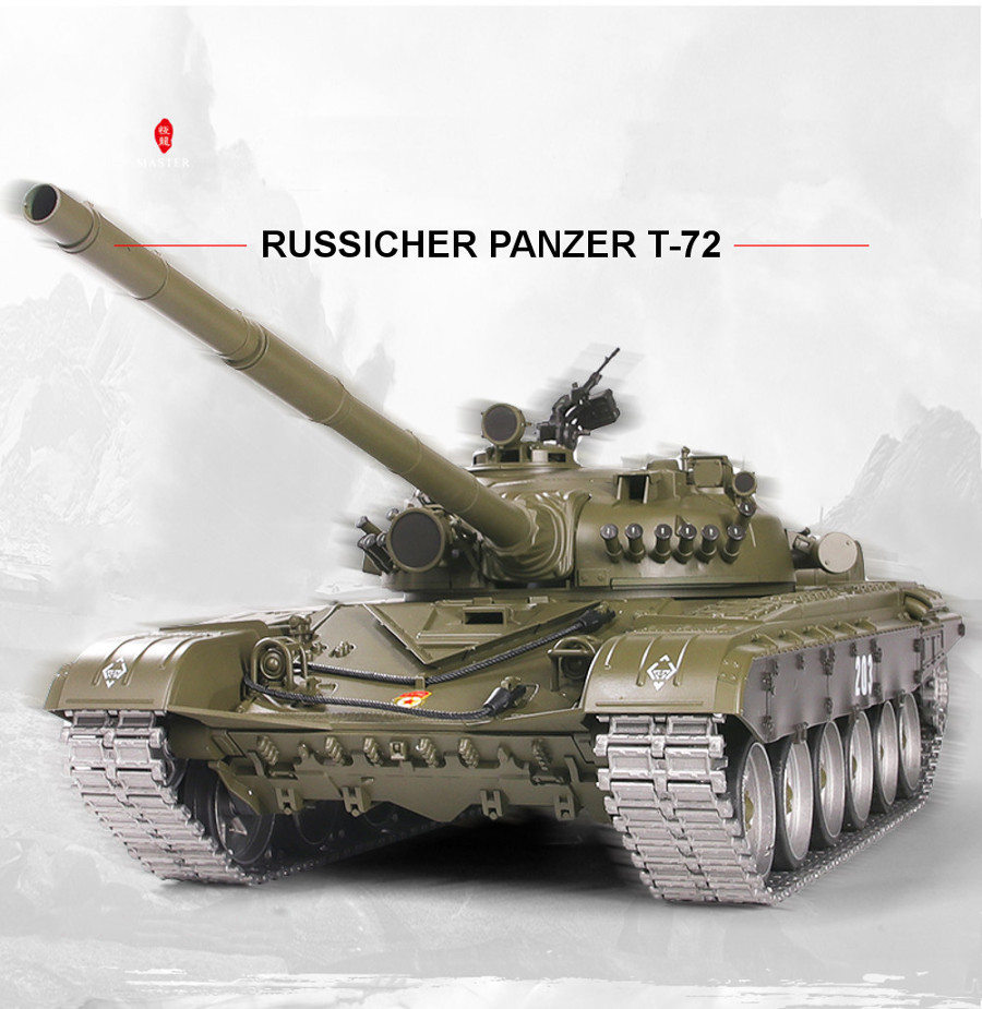 RC Panzer "Russicher T-72" Heng Long 1:16 mit Rauch&Sound und Stahlgetriebe -2,4Ghz V 7.0 - PRO-14929