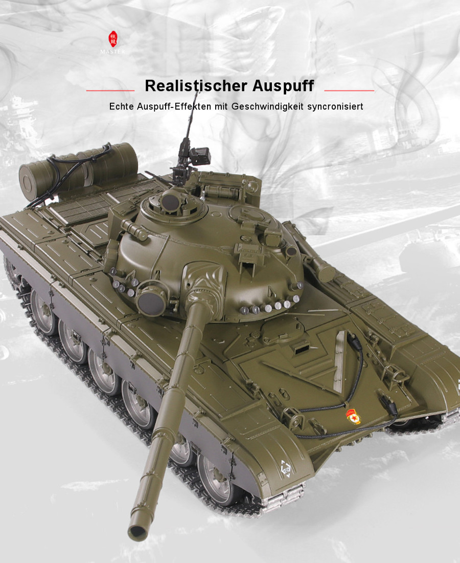 RC Panzer "Russicher T-72" Heng Long 1:16 mit Rauch&Sound und Stahlgetriebe -2,4Ghz V 7.0 - PRO-14932