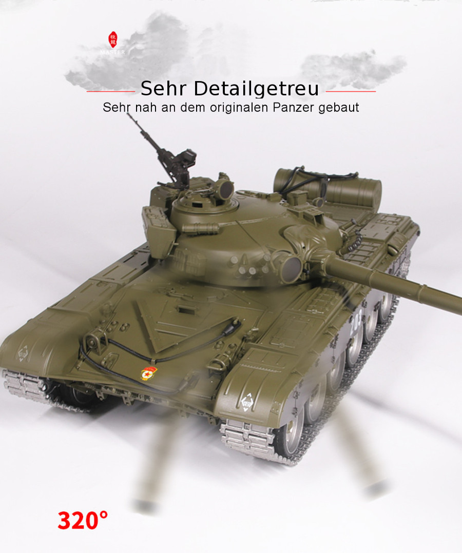 RC Panzer "Russicher T-72" Heng Long 1:16 mit Rauch&Sound und Stahlgetriebe -2,4Ghz V 7.0 - PRO-14935