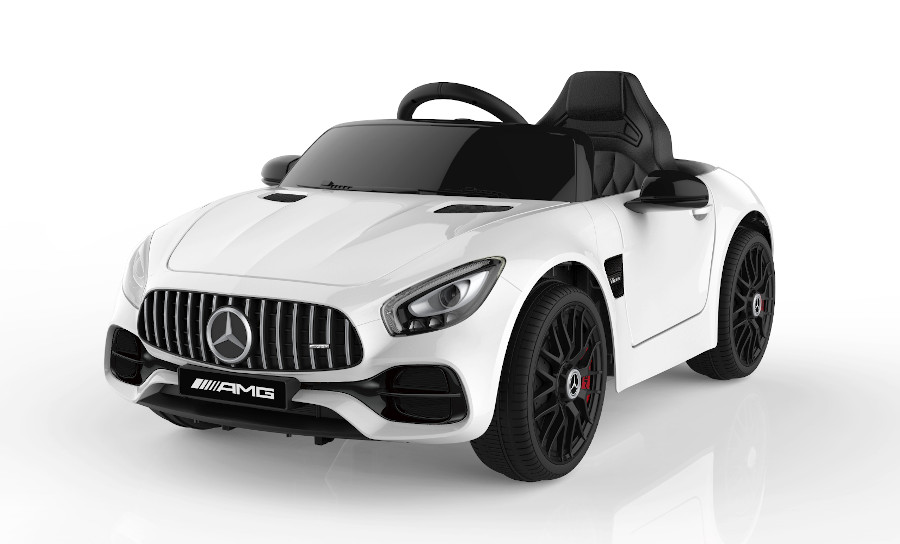 Kinderfahrzeug - Elektro Auto "Mercedes AMG GT" - lizenziert - 12V, 2 Motoren- 2,4Ghz, MP3, Ledersitz+EVA-0