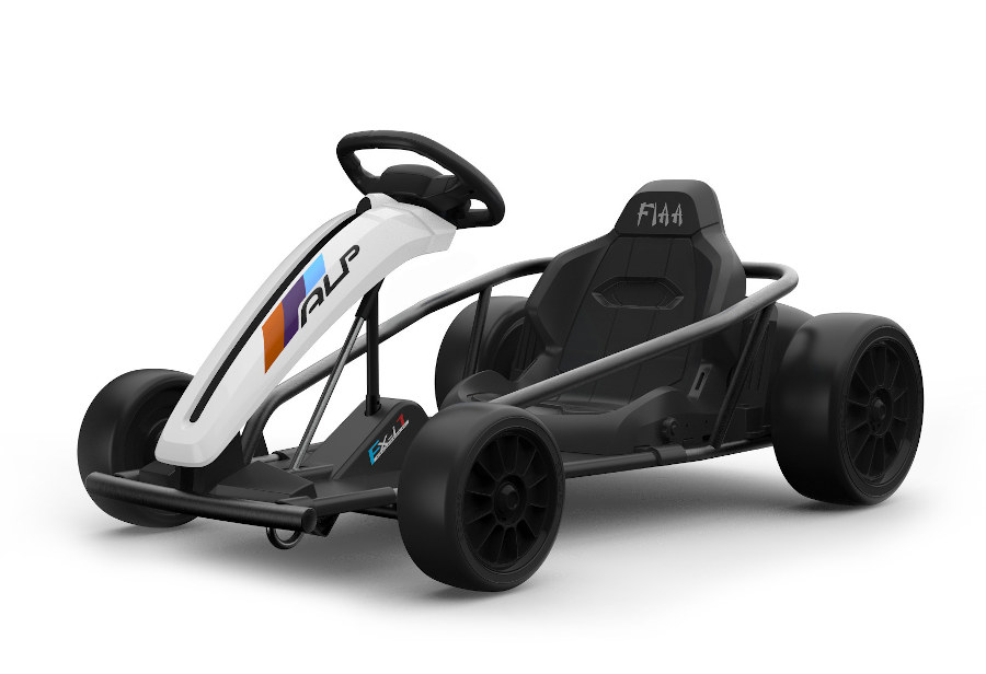 Kinder Elektroauto "e-Gokart" mit 24V und Driftfunktion + 2x 12V9AH Akku und 2 Motoren- weiss-0