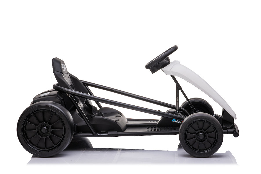 Kinder Elektroauto "e-Gokart" mit 24V und Driftfunktion + 2x 12V9AH Akku und 2 Motoren- weiss-15285