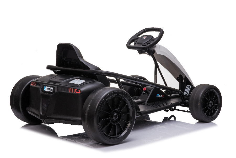 Kinder Elektroauto "e-Gokart" mit 24V und Driftfunktion + 2x 12V9AH Akku und 2 Motoren- weiss-15286