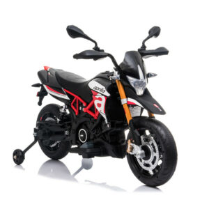 Elektro Kindermotorrad "Aprilia-900-Dorsoduro" - Lizenziert - 12V - 2 Motoren - MP3 + Leder + EVA -0