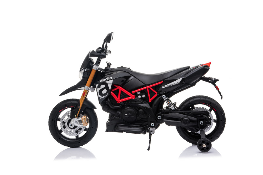 Elektro Kindermotorrad "Aprilia-900-Dorsoduro" - Lizenziert - 12V - 2 Motoren - MP3 + Leder + EVA -15293