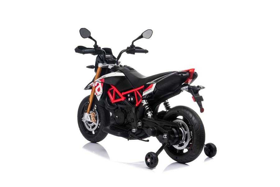 Elektro Kindermotorrad "Aprilia-900-Dorsoduro" - Lizenziert - 12V - 2 Motoren - MP3 + Leder + EVA -15298