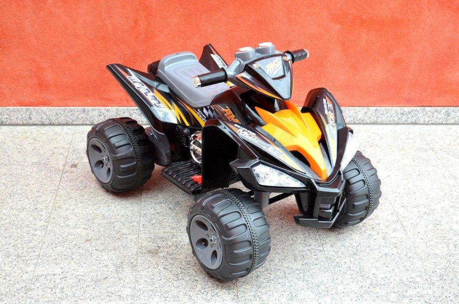 Kinderfahrzeug - Elektro Kinderquad Schwarz, 2x12V Motoren - 12V7Ah Akku-15483
