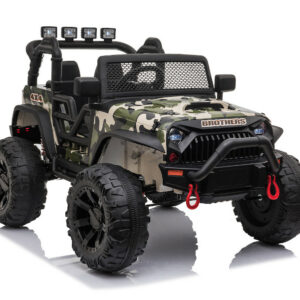 Kinderfahrzeug - Elektro Auto Offroad mit 24V Akku und 2x200W Motoren "Camouflage" 2,4Ghz+Ledersitz+EVA-0