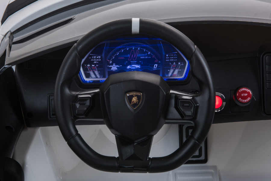 Kinderfahrzeug - Elektro Auto "Lamborghini Aventador SVJ Doppelsitzer" - lizenziert - 12V7AH, 2 Motoren- 2,4Ghz Fernsteuerung, MP3, Ledersitz+EVA+Lackiert-16613