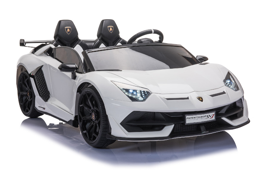 Kinderfahrzeug - Elektro Auto "Lamborghini Aventador SVJ Doppelsitzer" - lizenziert - 12V7AH, 2 Motoren- 2,4Ghz Fernsteuerung, MP3, Ledersitz+EVA+Lackiert-16612