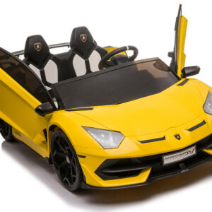 Kinderfahrzeug - Elektro Auto "Lamborghini Aventador SVJ Doppelsitzer" - lizenziert - 12V7AH, 2 Motoren- 2,4Ghz Fernsteuerung, MP3, Ledersitz+EVA+Lackiert-0