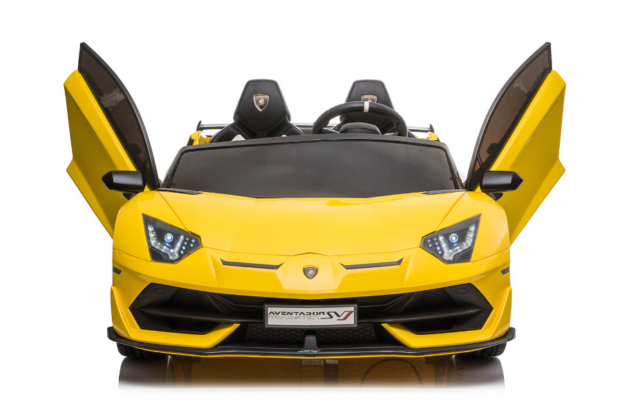 Kinderfahrzeug - Elektro Auto "Lamborghini Aventador SVJ Doppelsitzer" - lizenziert - 12V7AH, 2 Motoren- 2,4Ghz Fernsteuerung, MP3, Ledersitz+EVA+Lackiert-16546