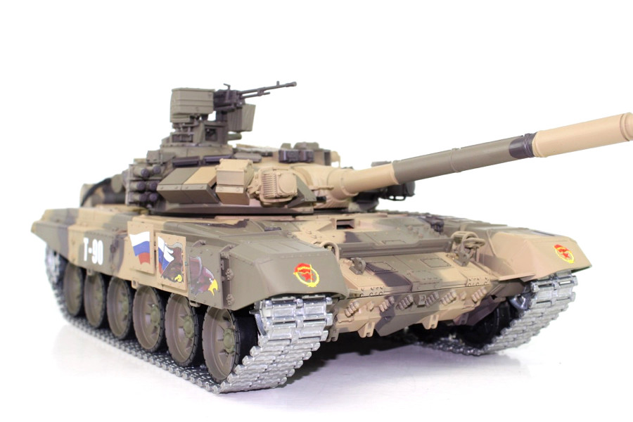 RC Panzer "Russland T90" Heng Long 1:16 mit Rauch&Sound + 2,4Ghz mit Stahlgetriebe und Metallketten V7.0 - Upg-A-0