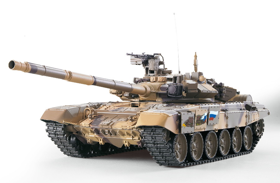 RC Panzer "Russland T90" Heng Long 1:16 mit Rauch&Sound + 2,4Ghz mit Stahlgetriebe und Metallketten V7.0 - Upg-A-16625