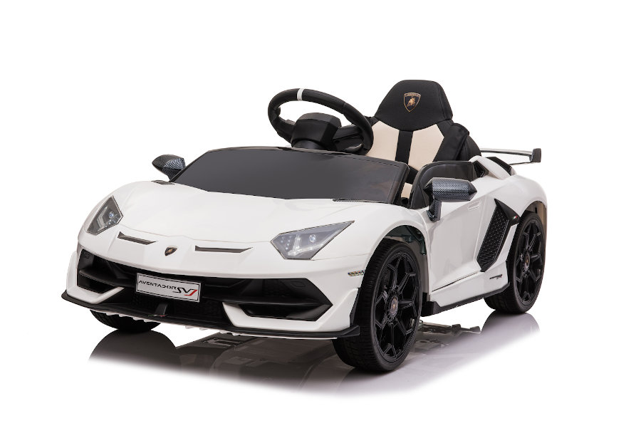 Kinderfahrzeug - Elektro Auto "Lamborghini Aventador SVJ" - lizenziert - 12V7AH, 2 Motoren- 2,4Ghz Fernsteuerung, MP3, Ledersitz+EVA -018B-0