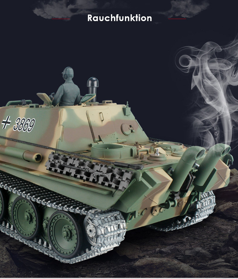 RC Panzer "Jagdpanther" Heng Long 1:16 mit Rauch&Sound und Stahlgetriebe - V7.0 - 2,4Ghz - PRO-17263