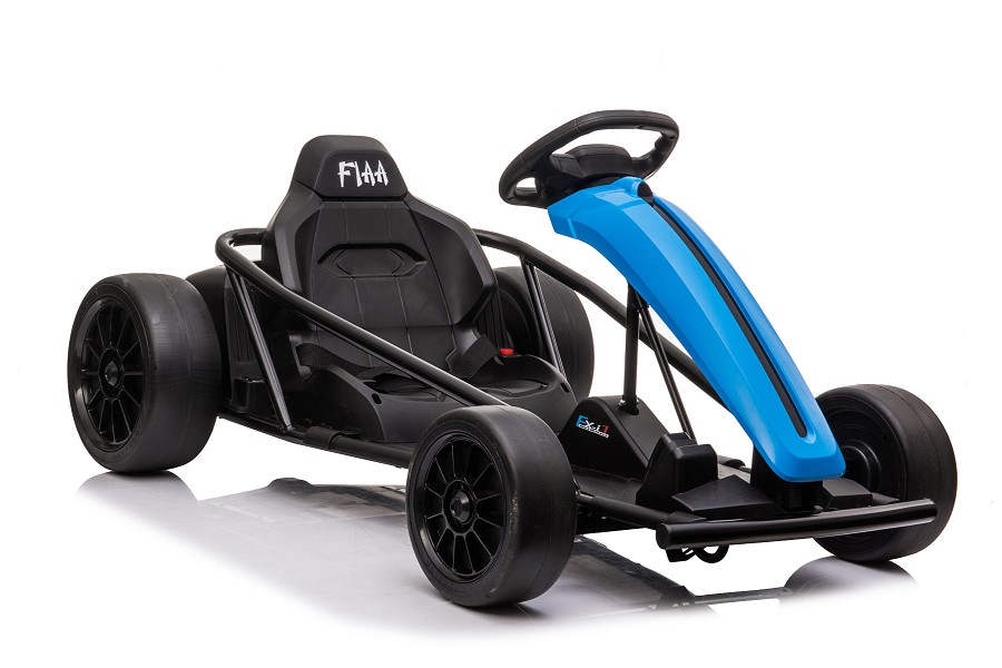 Kinder Elektroauto "e-Gokart" mit 24V und Driftfunktion + 2x 12V9AH Akku und 2 Motoren -Blau-17355