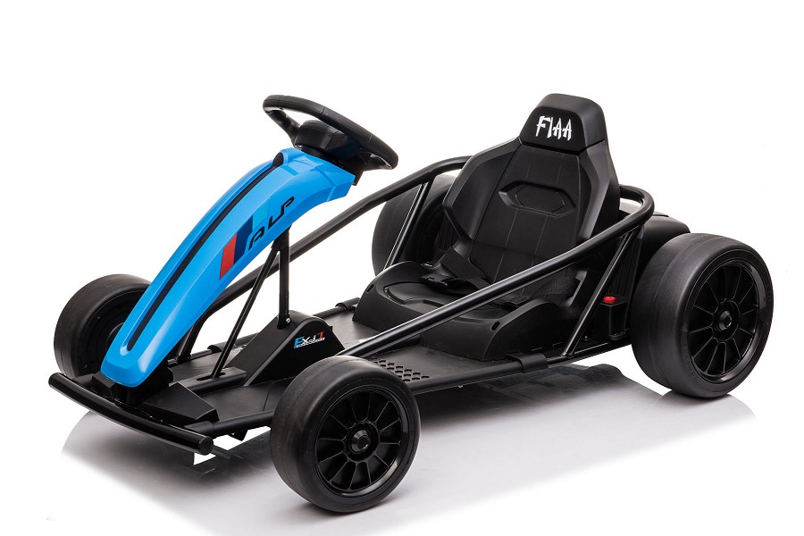 Kinder Elektroauto "e-Gokart" mit 24V und Driftfunktion + 2x 12V9AH Akku und 2 Motoren -Blau-17352