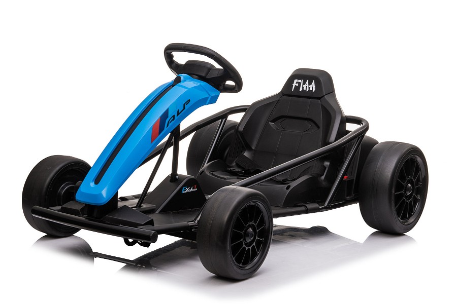 Kinder Elektroauto "e-Gokart" mit 24V und Driftfunktion + 2x 12V9AH Akku und 2 Motoren -Blau-17356