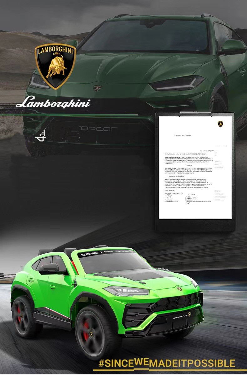 Elektro Kinderauto "Lamborghini Urus ST-X" - lizenziert - 12V Akku, 4 Motoren- 2,4Ghz Fernsteuerung, MP3, Ledersitz+EVA -Grün-17429