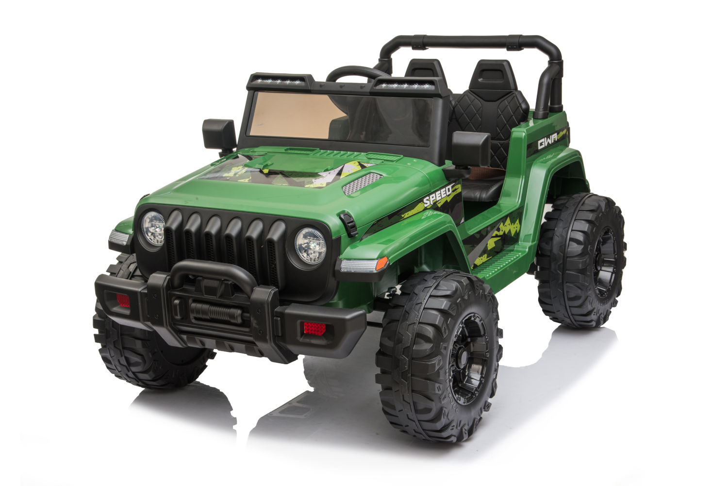 Kinderfahrzeug - Elektro Auto Offroad mit 12V10A Akku und 2x35W Motoren "Camouflage" 2,4Ghz+Ledersitz+EVA-17501