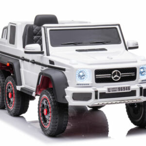 Kinderfahrzeug - Elektro Auto "Mercedes G63 AMG 6x6" - lizenziert - 12V7AH Akku + 2,4Ghz+Ledersitz+EVA-Weiss-0