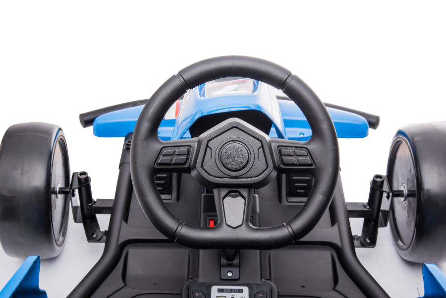 Kinder Elektroauto "e-Gokart" mit 24V und Driftfunktion + 24V7A Akku und 2 Motoren -Blau-17558
