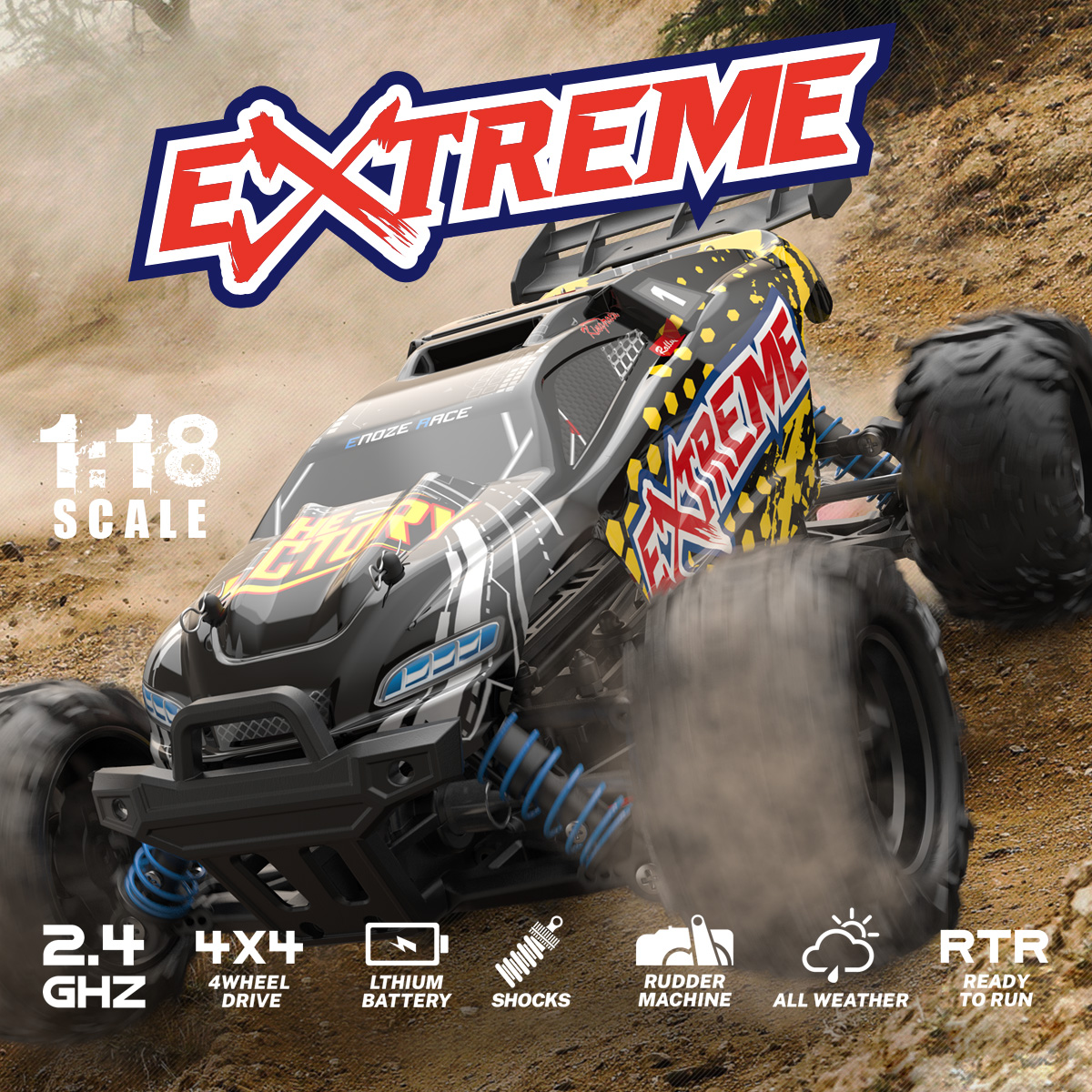 RC Elektro Buggy 1:18 mit 2,4Ghz, 40 km/h, Allradantrieb - LiIon - "Extreme 302E"-17694