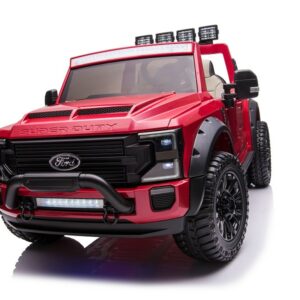 Elektro Kinderauto "Ford Super Duty" - lizenziert - 12V14AH Akku und 4 Motoren- 2,4Ghz + MP3 + Leder + EVA- Rot-0