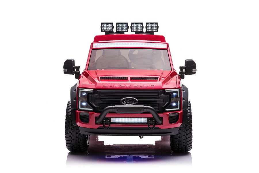 Elektro Kinderauto "Ford Super Duty" - lizenziert - 12V14AH Akku und 4 Motoren- 2,4Ghz + MP3 + Leder + EVA- Rot-17956