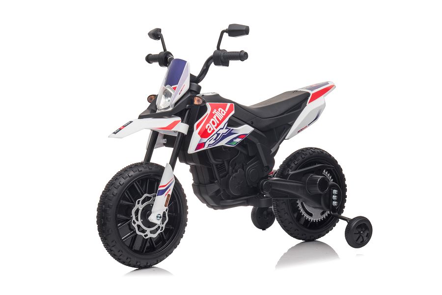 Elektro Kindermotorrad "Aprilia RX" - Lizenziert - 12V - 2 Motoren - MP3 + Leder + EVA -0