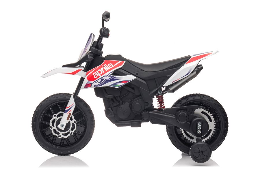 Elektro Kindermotorrad "Aprilia RX" - Lizenziert - 12V - 2 Motoren - MP3 + Leder + EVA -18095