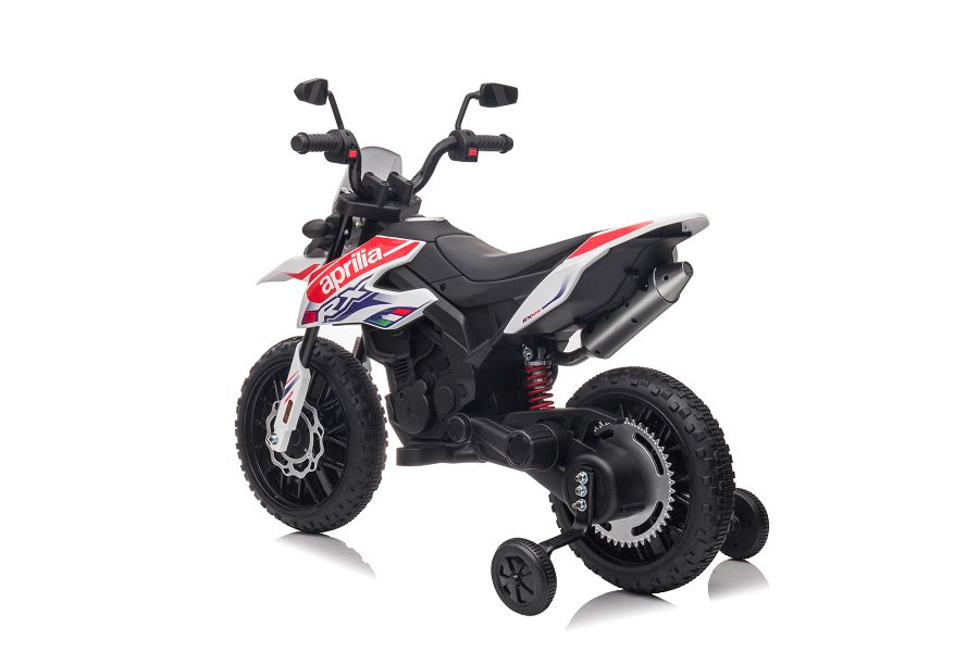 Elektro Kindermotorrad "Aprilia RX" - Lizenziert - 12V - 2 Motoren - MP3 + Leder + EVA -18096