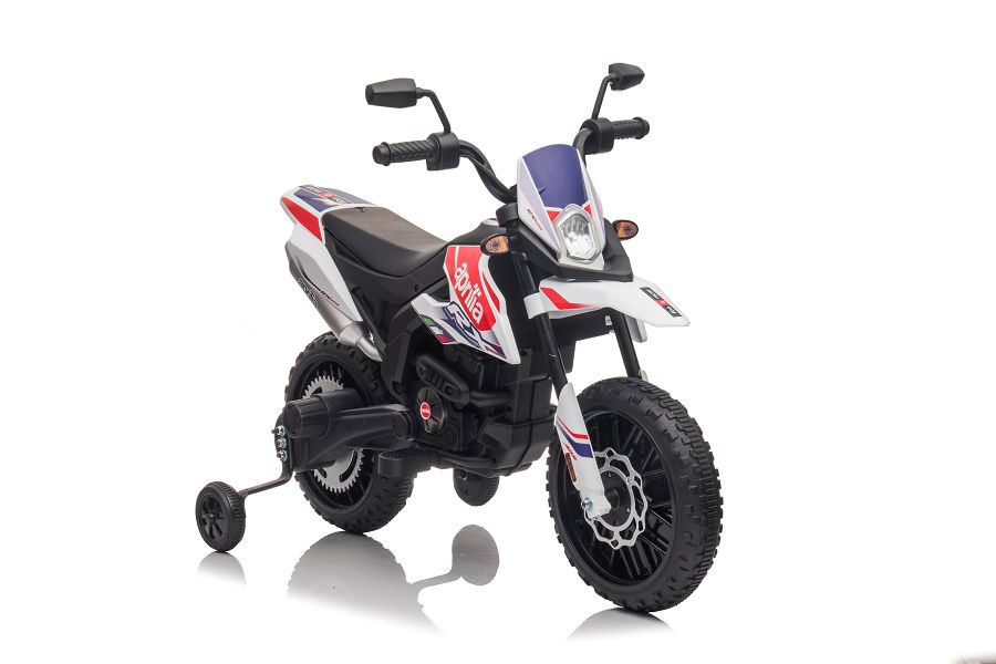 Elektro Kindermotorrad "Aprilia RX" - Lizenziert - 12V - 2 Motoren - MP3 + Leder + EVA -18099
