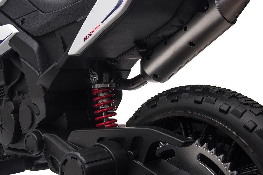 Elektro Kindermotorrad "Aprilia RX" - Lizenziert - 12V - 2 Motoren - MP3 + Leder + EVA -18102